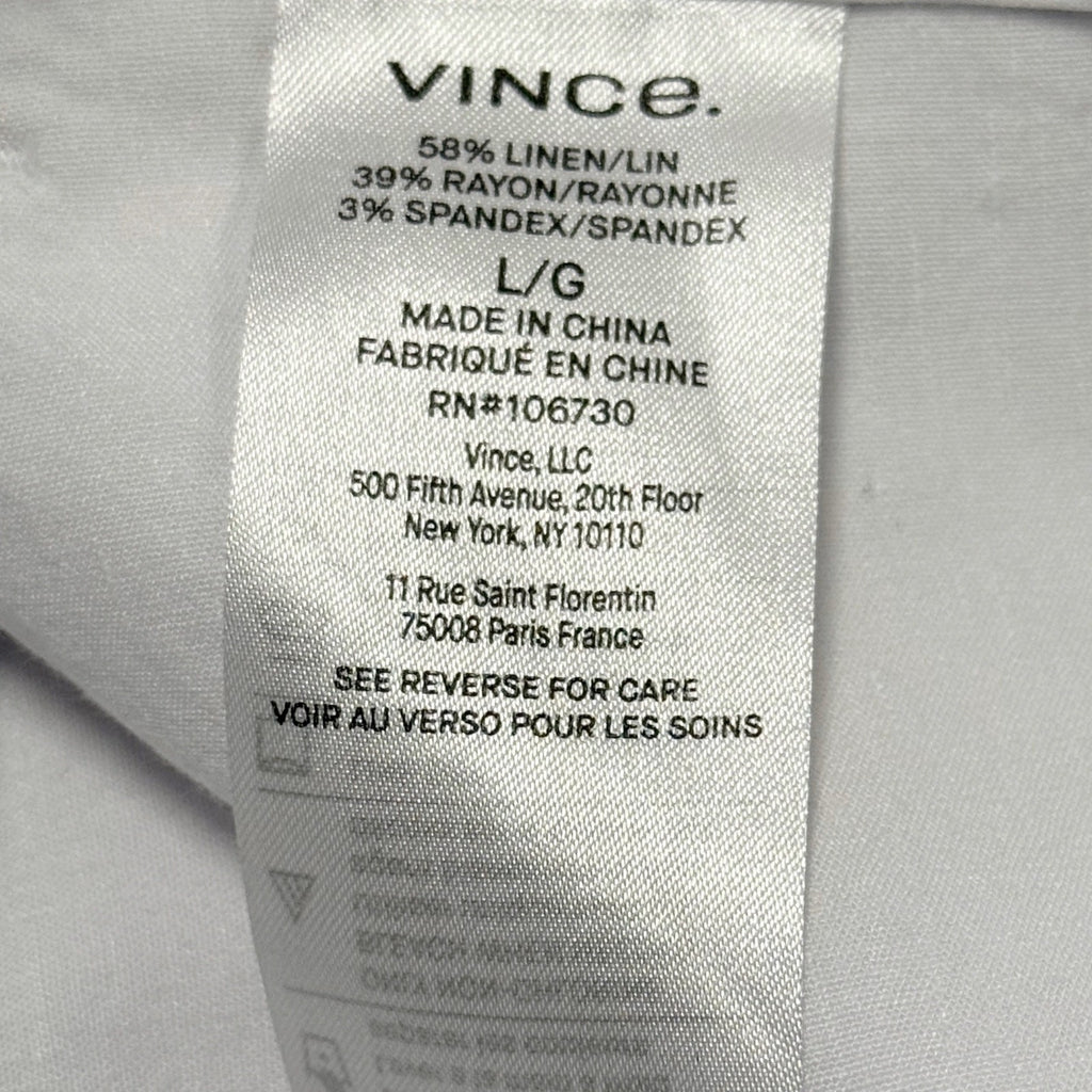 VINCE. LINEN MIX WHITE WOMAN'S PANTS SIZE L
