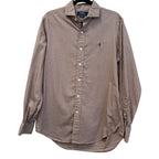 Men's checkered Polo By Ralph Lauren dress shirt in white and burgundy size M