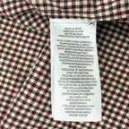 Men's checkered Polo By Ralph Lauren dress shirt in white and burgundy size M