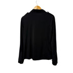 Ann Kline zippered woman's top in black with gold buttons