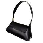 Zara Black Minimalist Baguette Shoulder Bag Silver Hardware Y2K Style