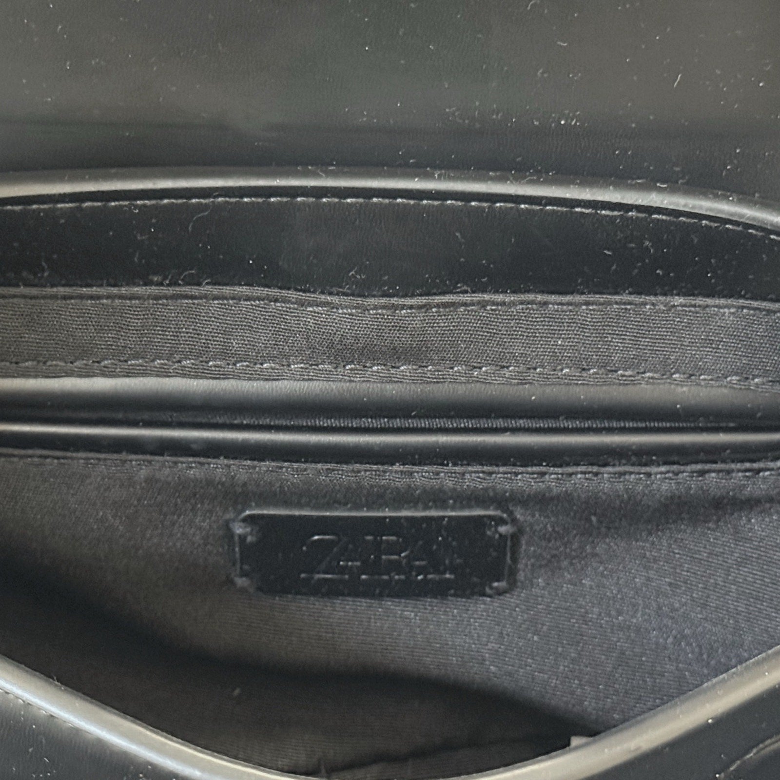 Zara Black Minimalist Baguette Shoulder Bag Silver Hardware Y2K Style