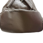 VALENTINA Italy Genuine Italian Pebbled Leather Taupe Sling Backpack Shoulder Bag