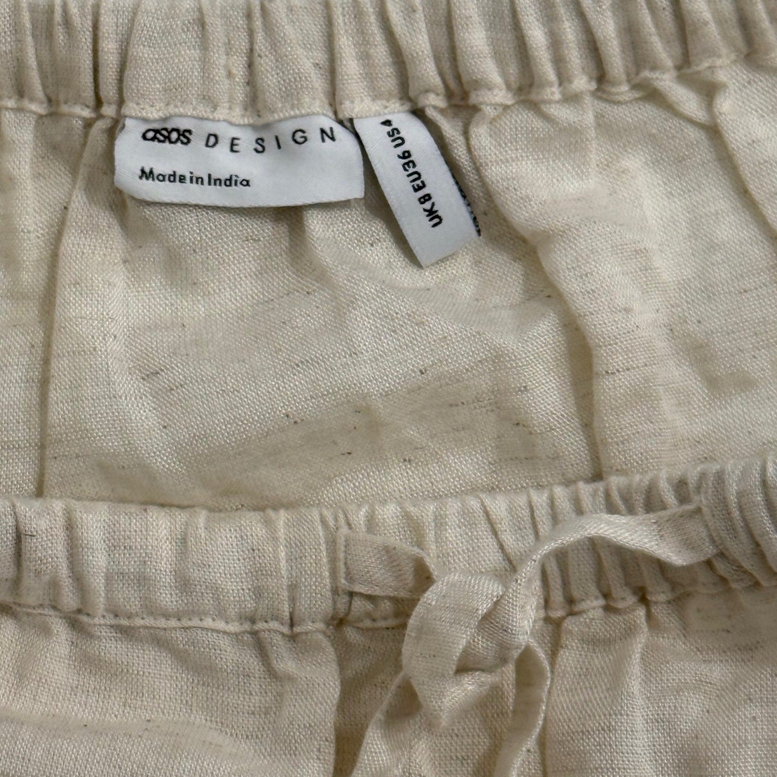 Asos cotton beige mini skirt in size 4 for women
