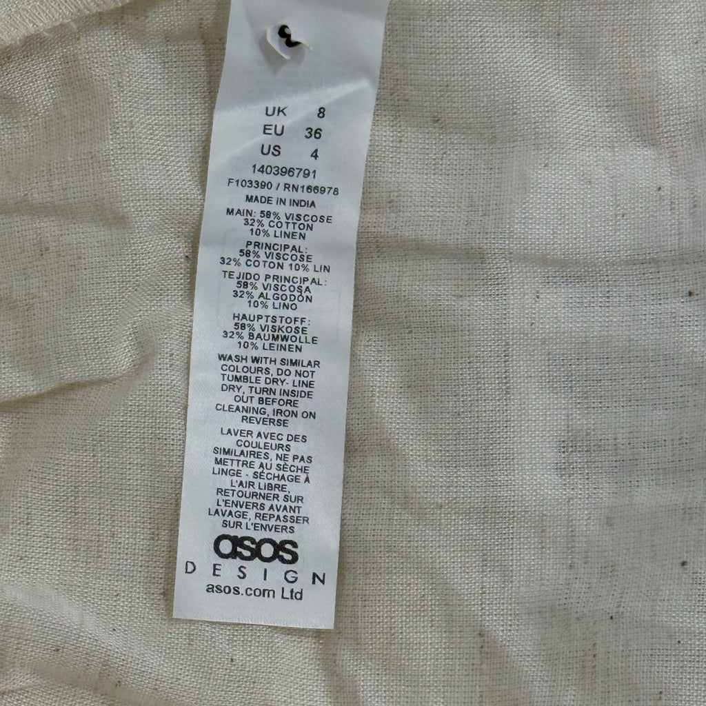 Asos cotton beige mini skirt in size 4 for women