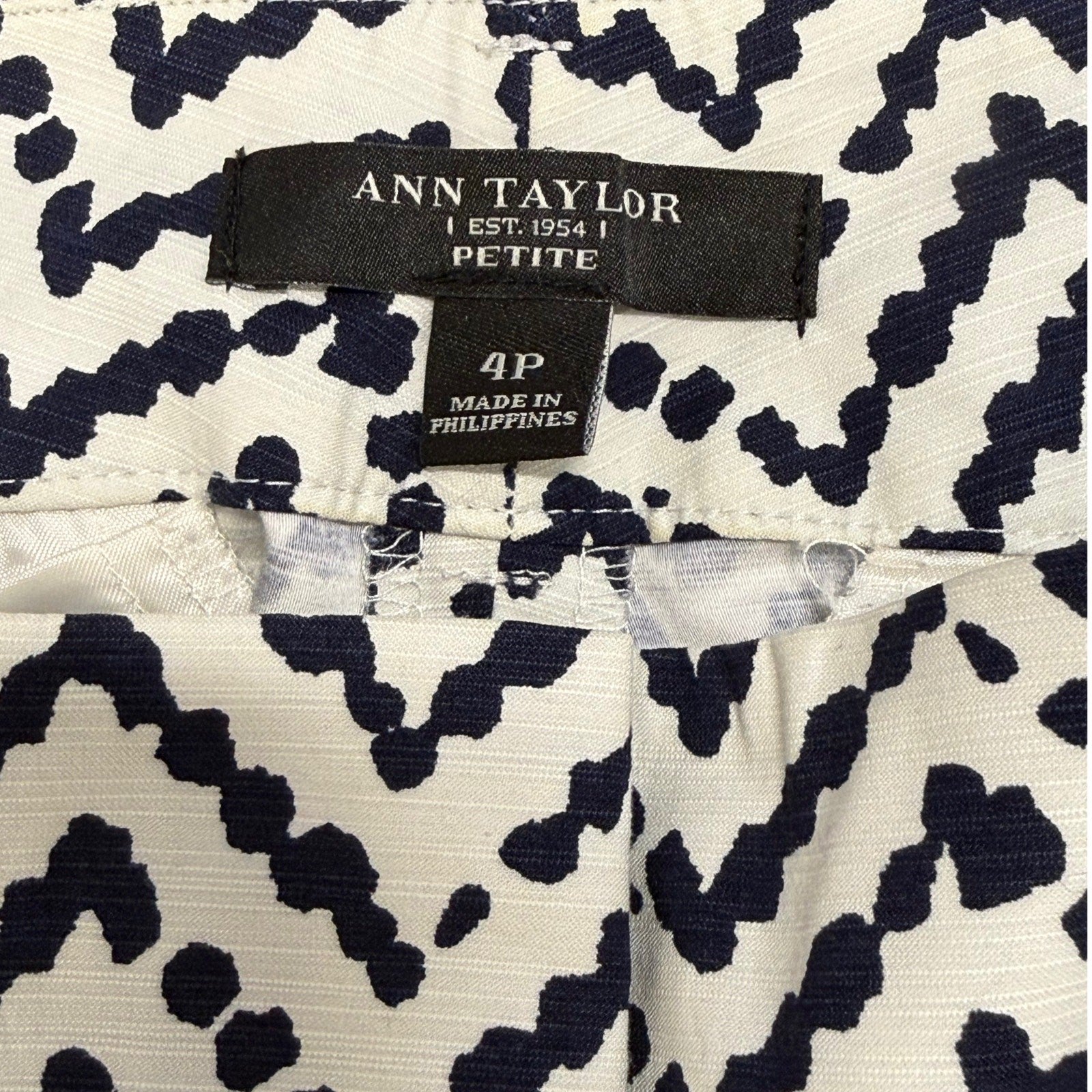 Ann Tylor woman's black and white cotton pants