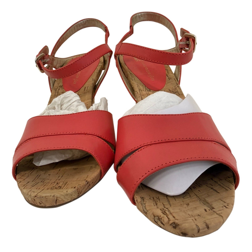 ANN KLIEN FLEX RED WEDGES SIZE 11 M NEW