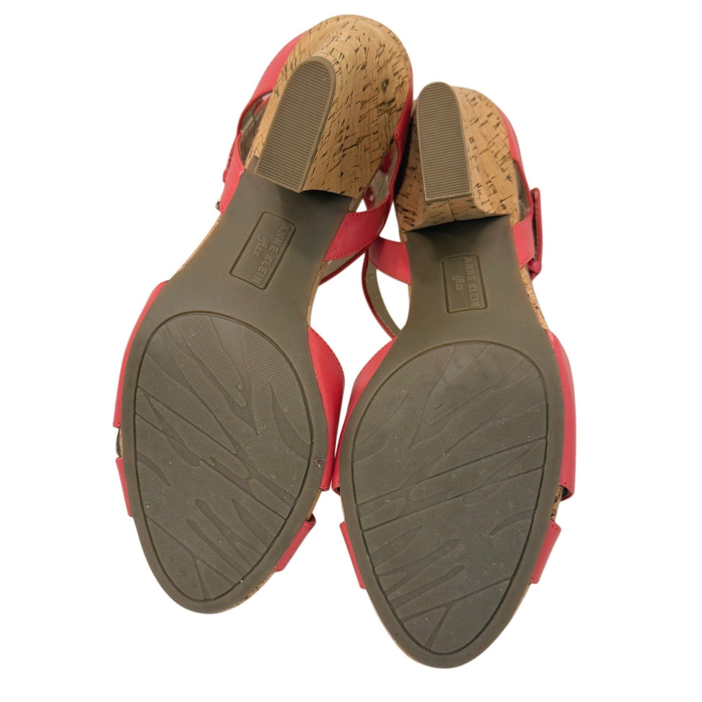 ANN KLIEN FLEX RED WEDGES SIZE 11 M NEW