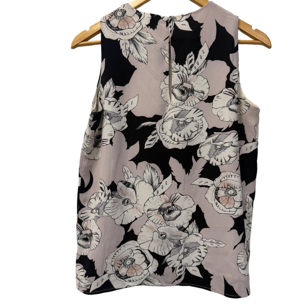 C&E woman short sleeve black and grey floral shirt