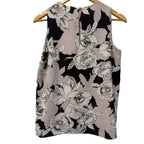 C&E woman short sleeve black and grey floral shirt