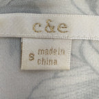 C&E woman short sleeve black and grey floral shirt