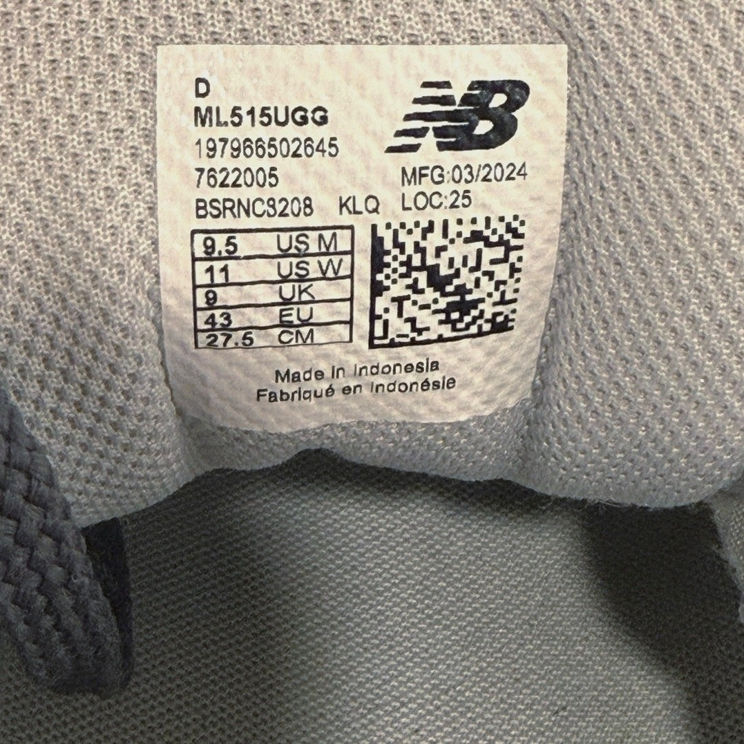 New Balance 515 Unisex Sneakers Gray Navy ML515UGG Size 9.5 Men / 11 Women