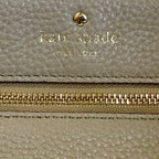 Kate Spade New York Pebbled Leather Wristlet Clutch Taupe Beige Zip Pouch