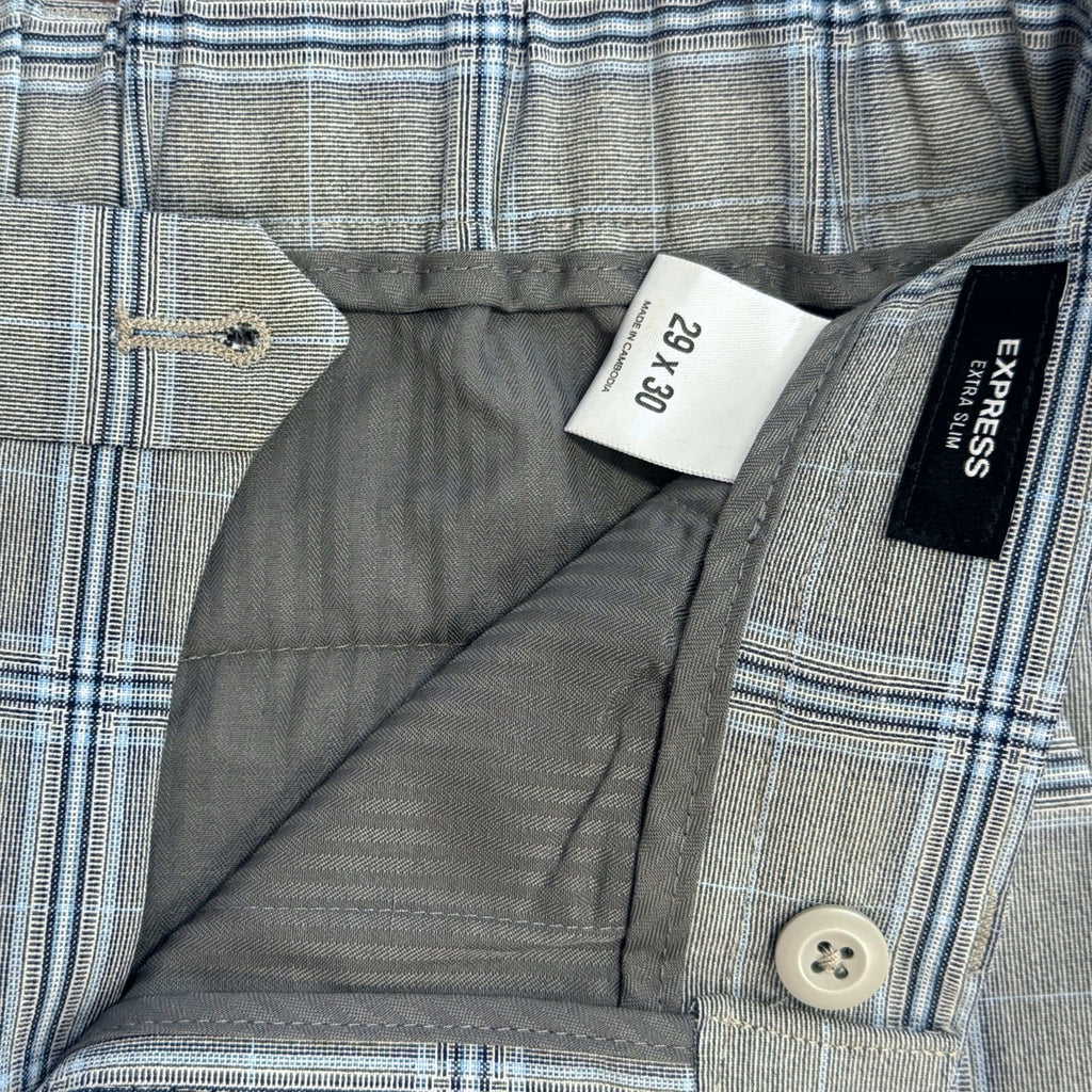 Express woman's checkered blue and grey woman's pants in size  29/30