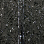 Frank Usher Black Vintage Black Silk Beaded Jacket Men Size L