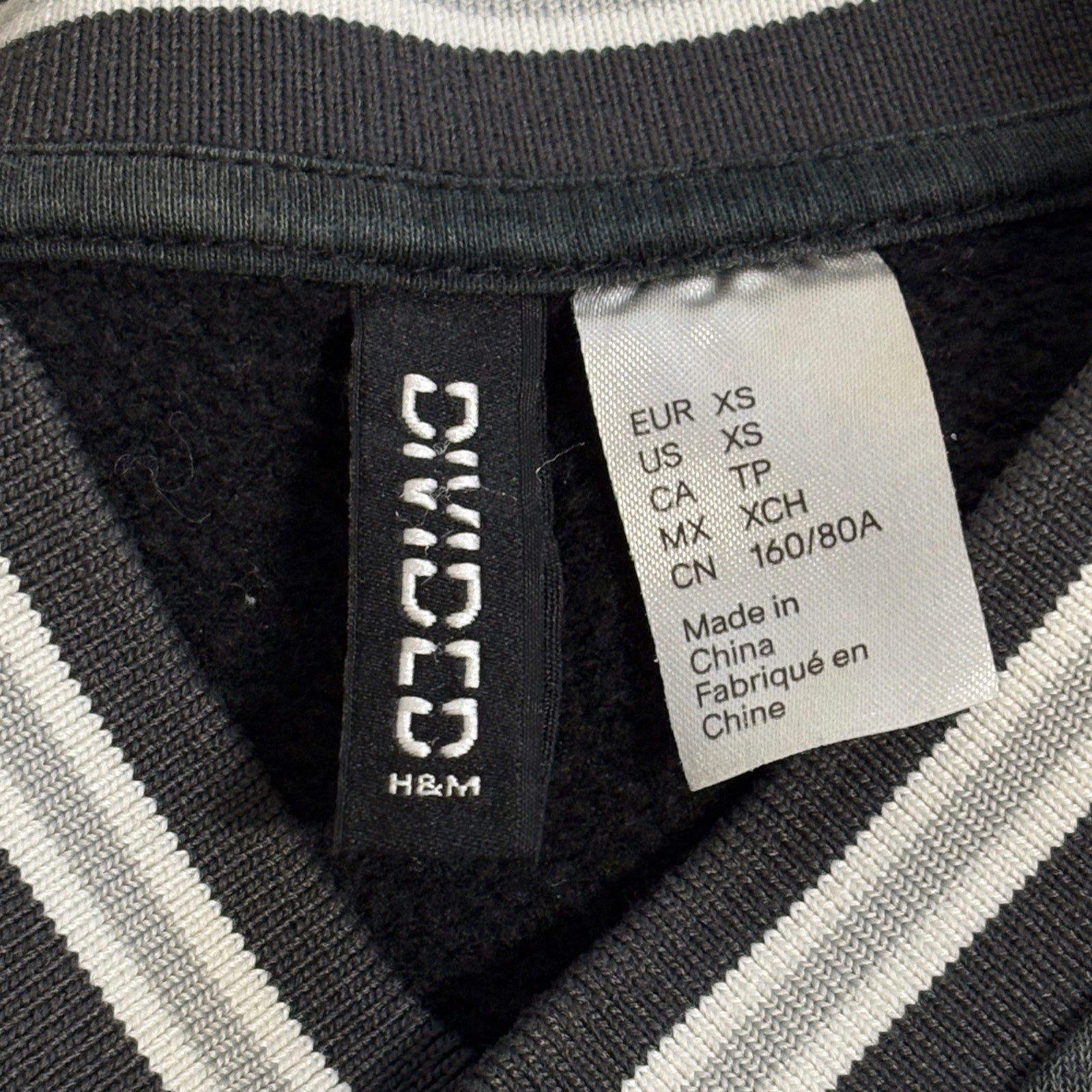 Women XS H&M Seattle Jersey top in black-grey