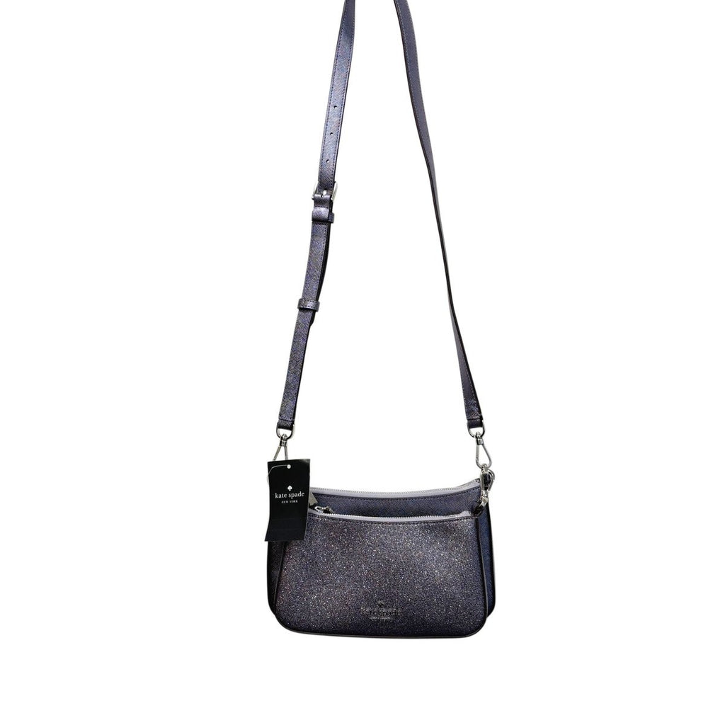 Kate Spade Glitter Crossbody Duo Bag NWT Purple/Gunmetal Sparkle