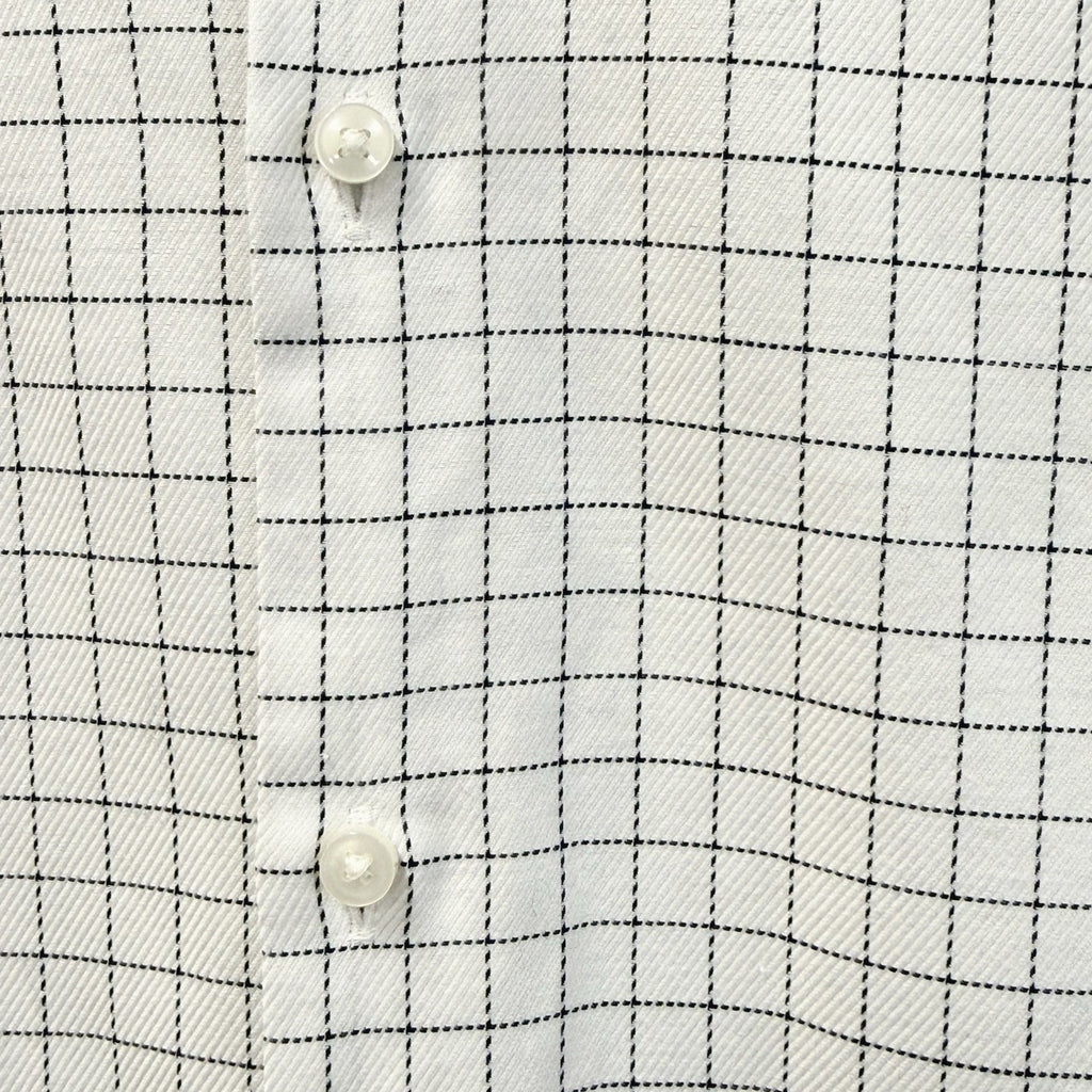 BOSS Hugo Boss Men’s Dress Shirt White Black Grid Check Slim Fit Size 38 S