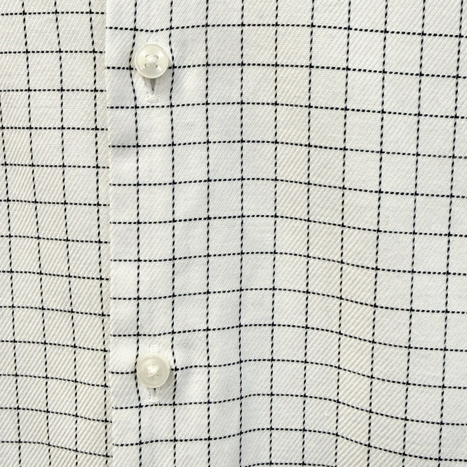 BOSS Hugo Boss Men’s Dress Shirt White Black Grid Check Slim Fit Size 38 S