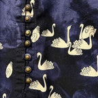 Maeve navy woman's shirt with white swans