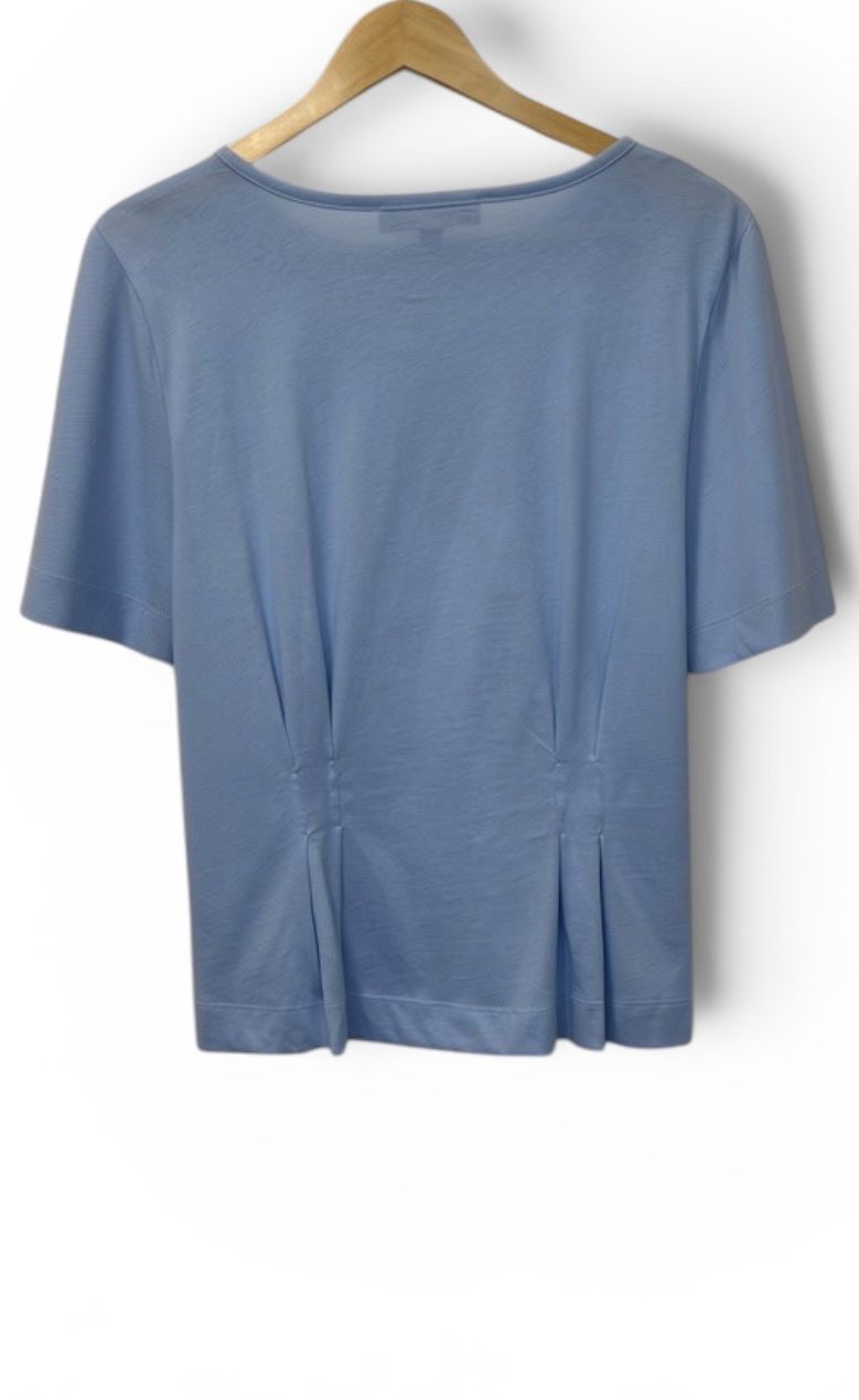 LOFT Flutter Sleeve Peplum Top Light Blue XS