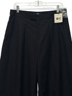 Wide Leg Tailored Dress Pants Navy Cropped