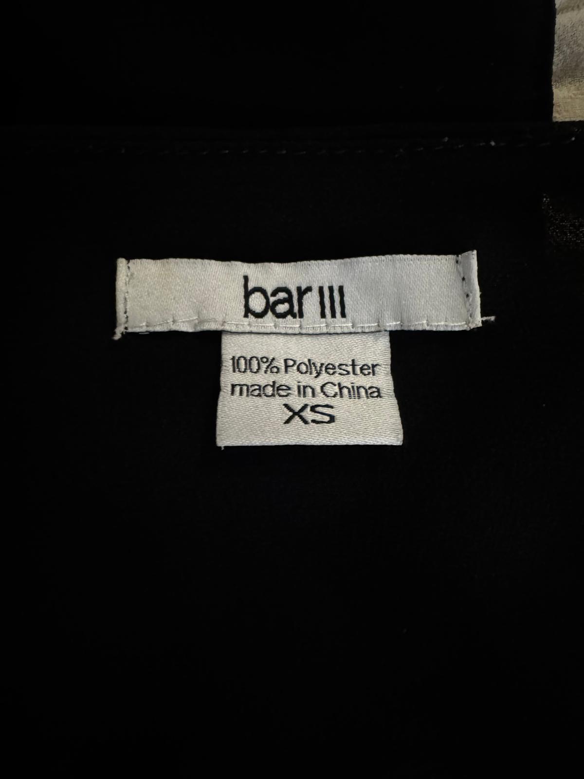 Bar III Sheer Colorblock Chiffon Blouse Beige Black XS