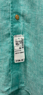 Jos. A. Bank 100% Linen Short-Sleeve Button-Up Shirt Teal