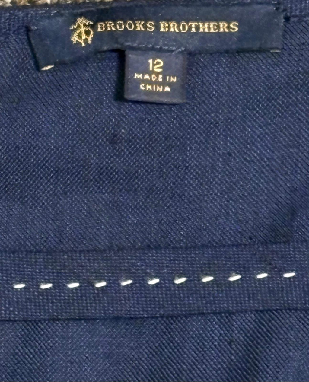 Brooks Brothers Linen Blend Cap-Sleeve Sheath Dress Navy
