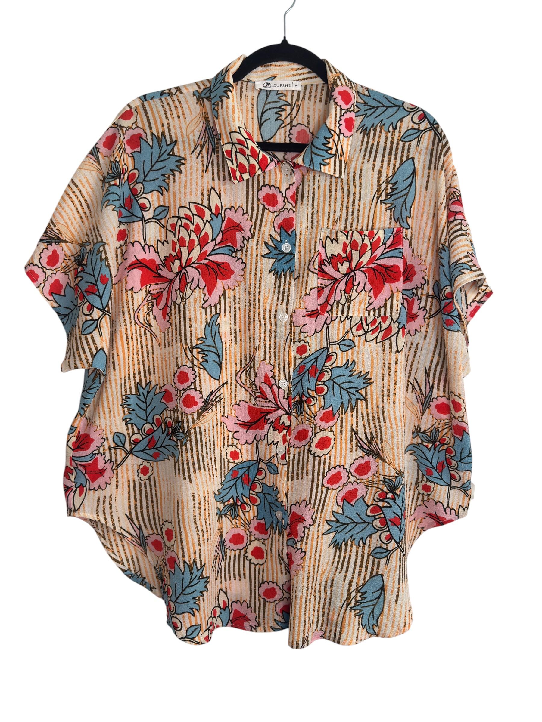 Multicolor Floral Print Polyester Top