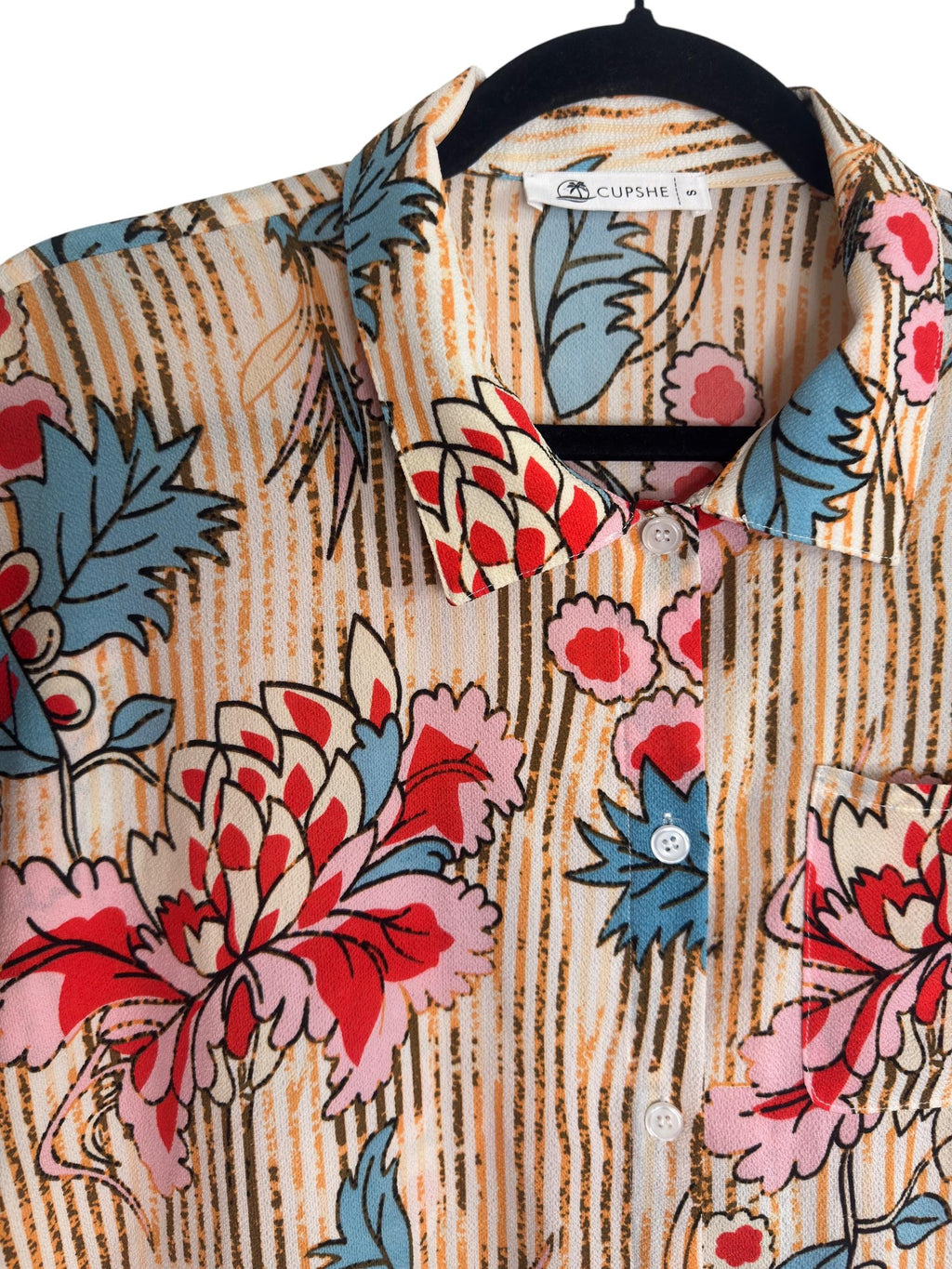 Multicolor Floral Print Polyester Top