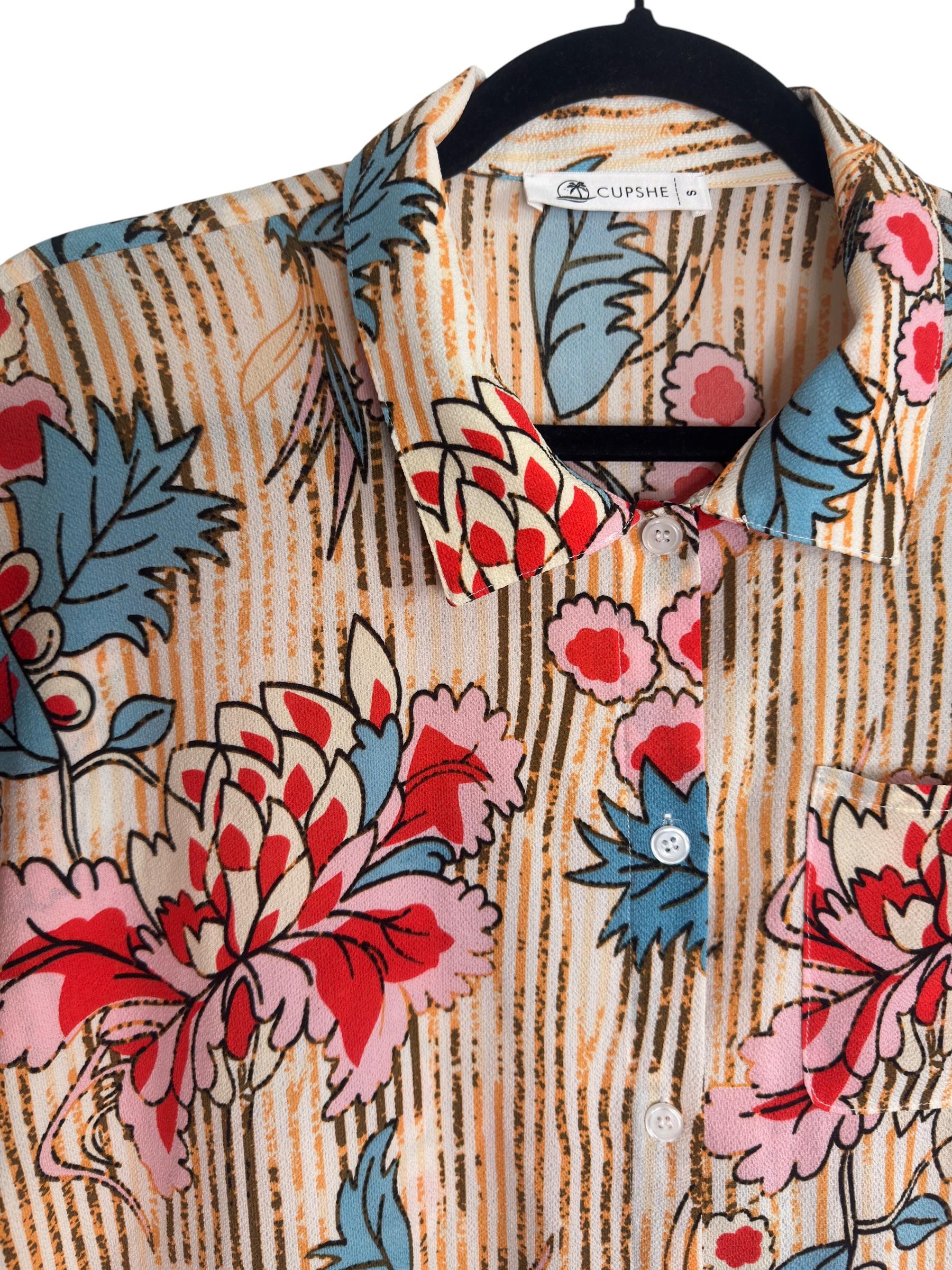 Multicolor Floral Print Polyester Top