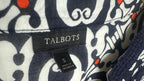 Talbots Medallion Print Long Sleeve Tunic Top Navy