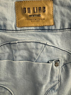 On Line Jeans Light Wash Distressed Denim Mini Skirt