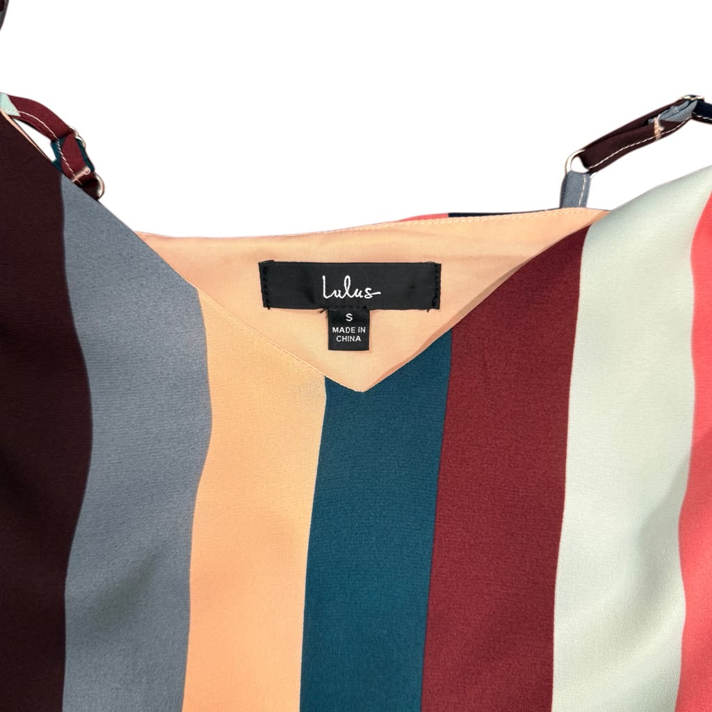 Lulus Multicolor Vertical Stripe Slip Dress Size S