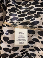 Rebecca Taylor Animal Print Ruffle Blouse Beige Black