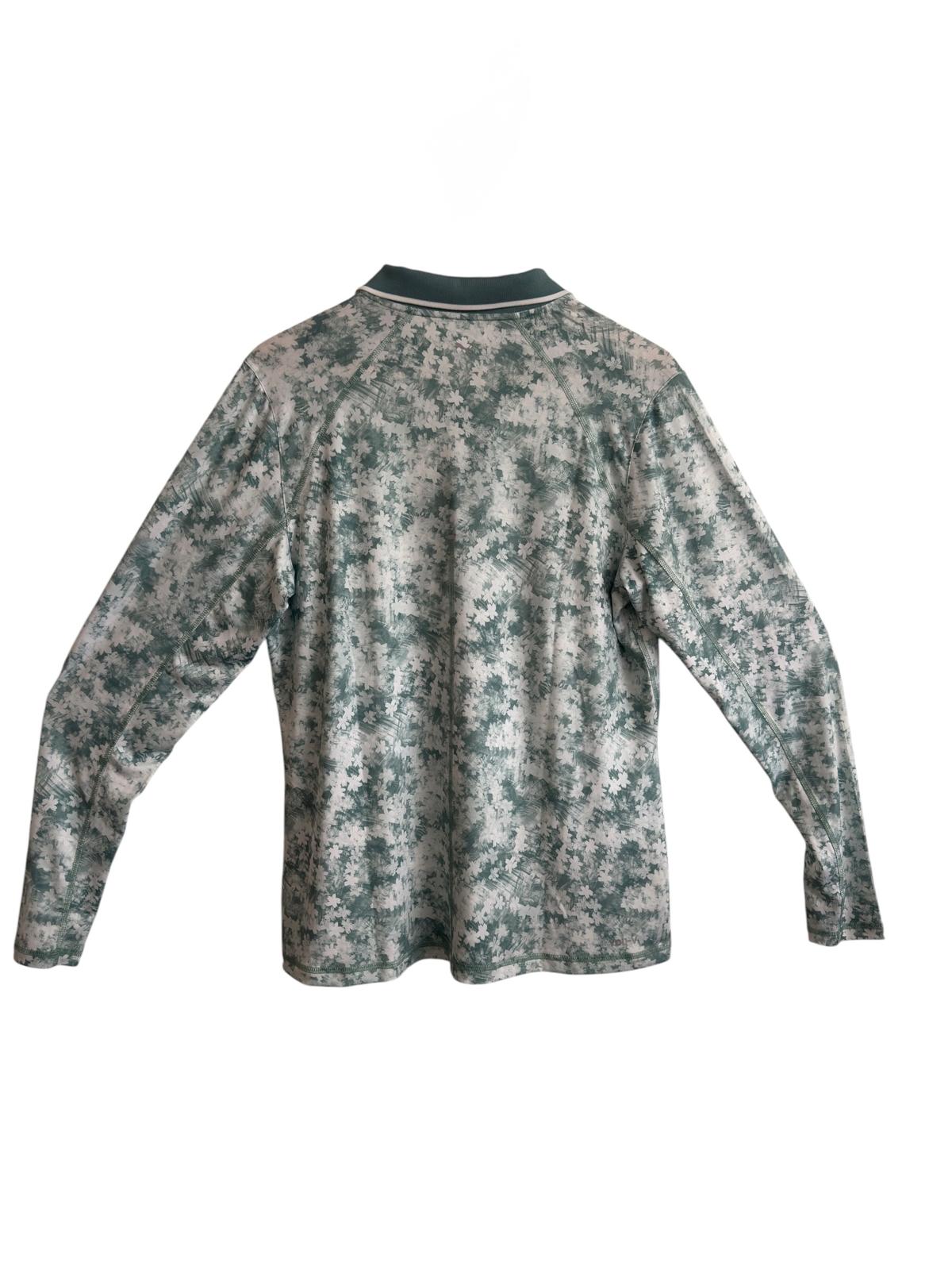 Puma YOU-V Floral Print Quarter-Zip Golf Top Green