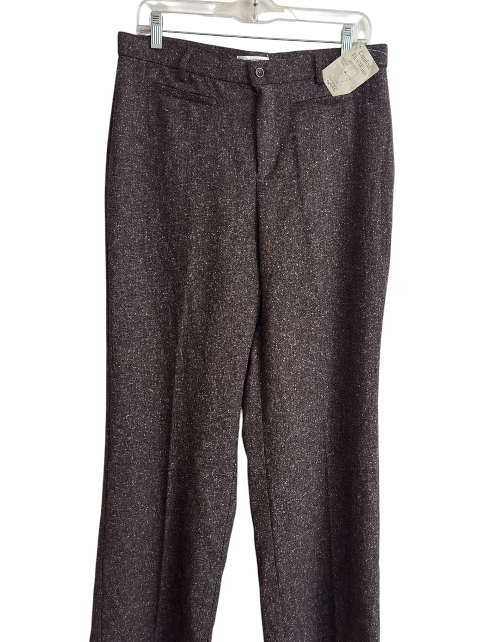 Christopher & Banks Brown Tweed Comfort Flex Trousers