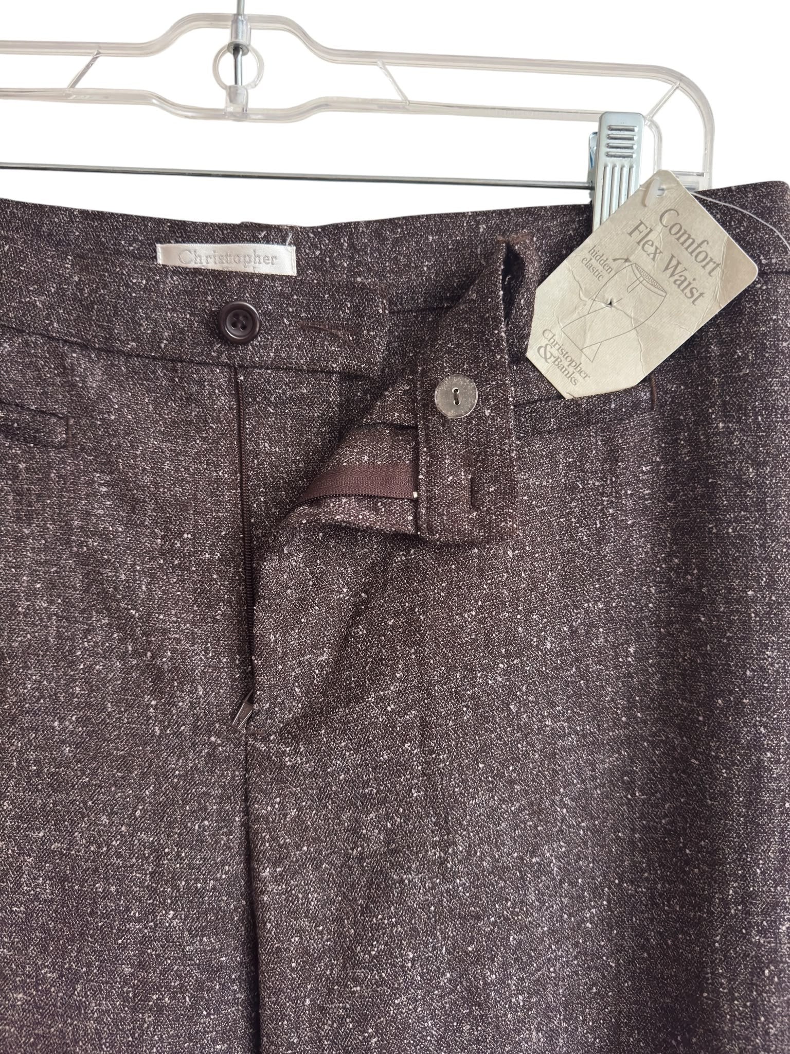 Christopher & Banks Brown Tweed Comfort Flex Trousers