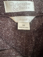 Christopher & Banks Brown Tweed Comfort Flex Trousers