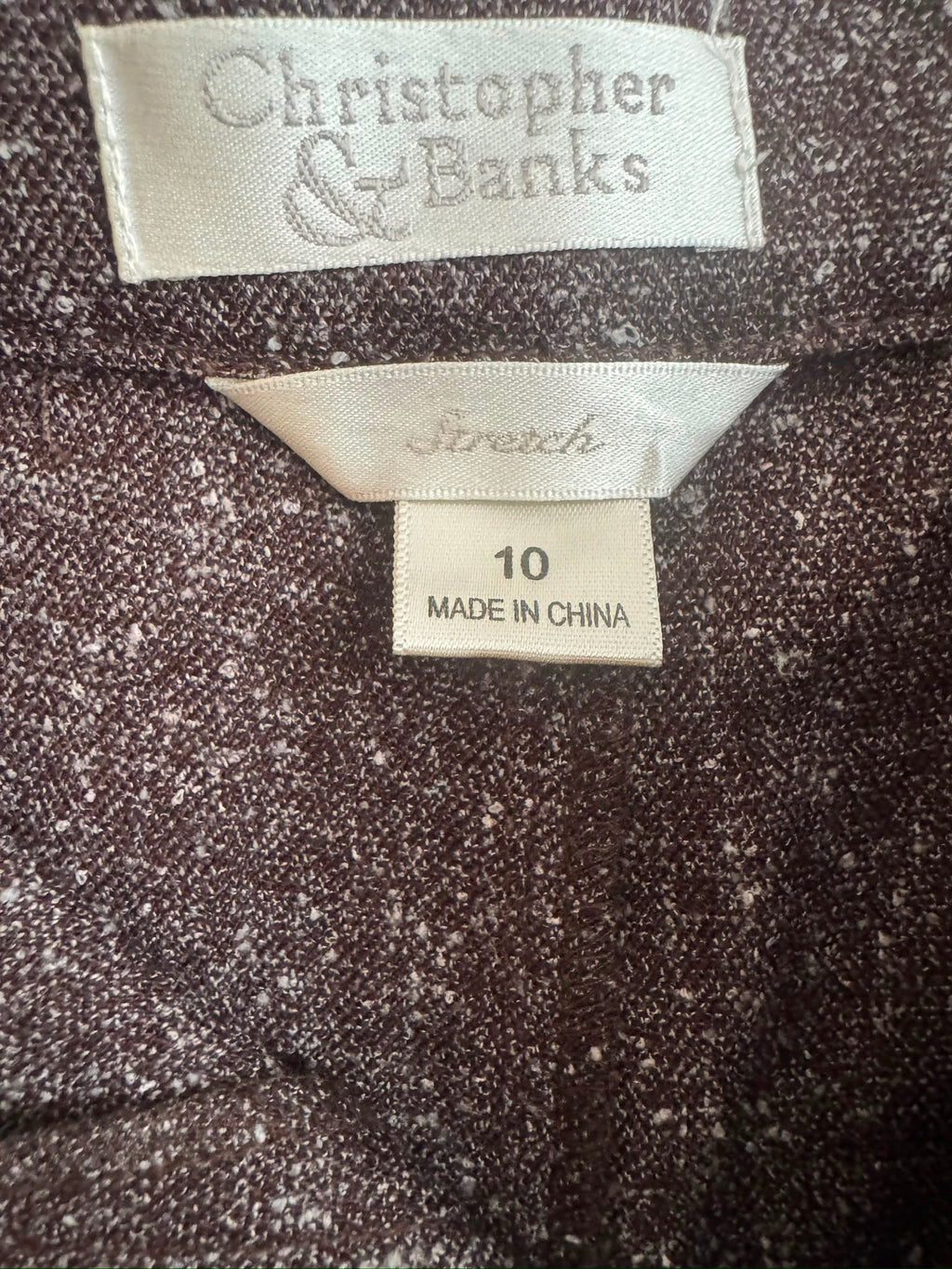 Christopher & Banks Brown Tweed Comfort Flex Trousers