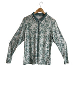 Puma YOU-V Floral Print Quarter-Zip Golf Top Green