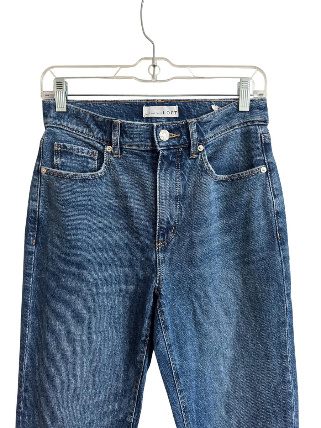 LOFT The Straight High Rise Medium Wash Jeans