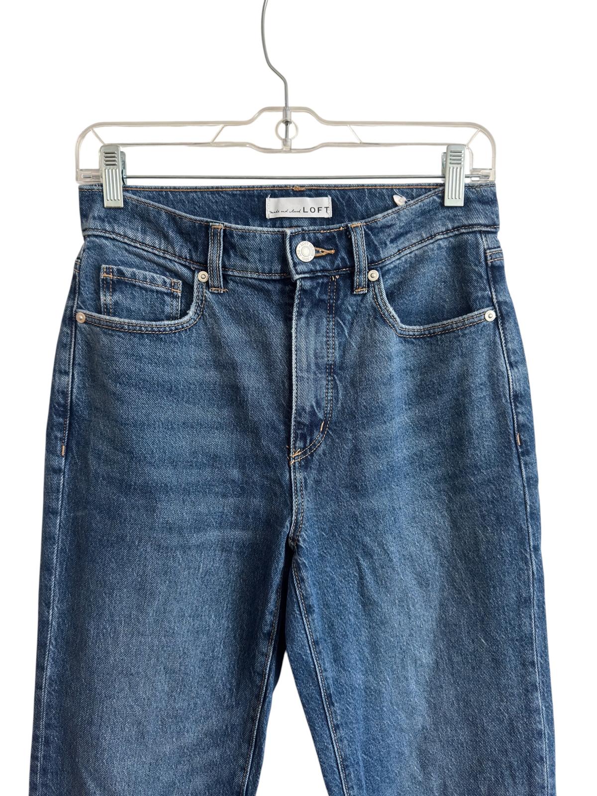 LOFT The Straight High Rise Medium Wash Jeans