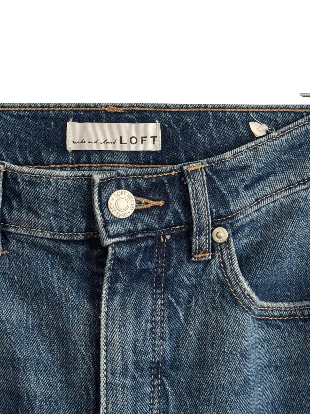 LOFT The Straight High Rise Medium Wash Jeans