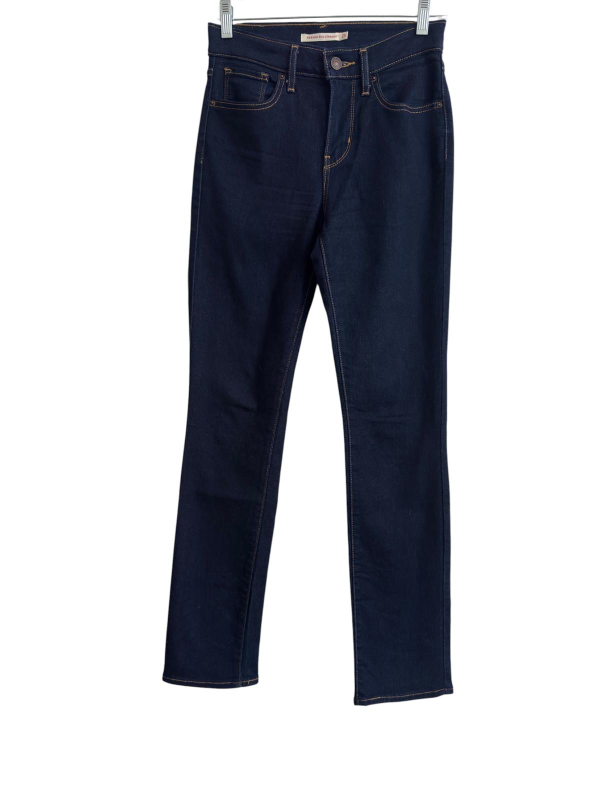 Levi's 724 High Rise Straight Dark Wash Jeans