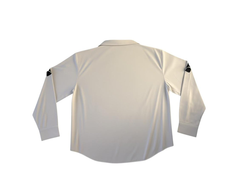 Zara Basic White Button-Down Shirt Contrast Stripe