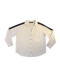 Zara Basic White Button-Down Shirt Contrast Stripe