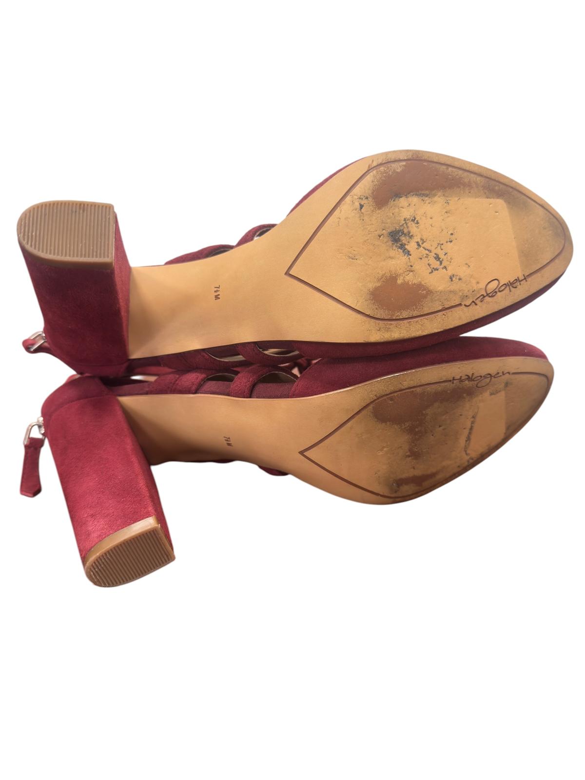 Halogen Suede Lace-Up Block Heel Sandal