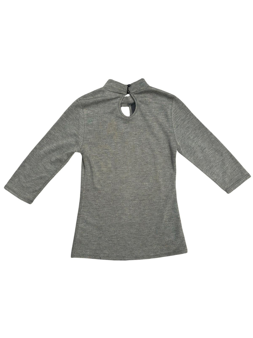 Route 3 Los Angeles Mock Neck Keyhole Top Gray